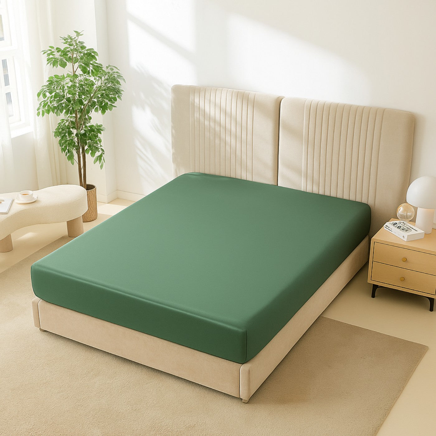 Premium Satin Fitted Bedsheet