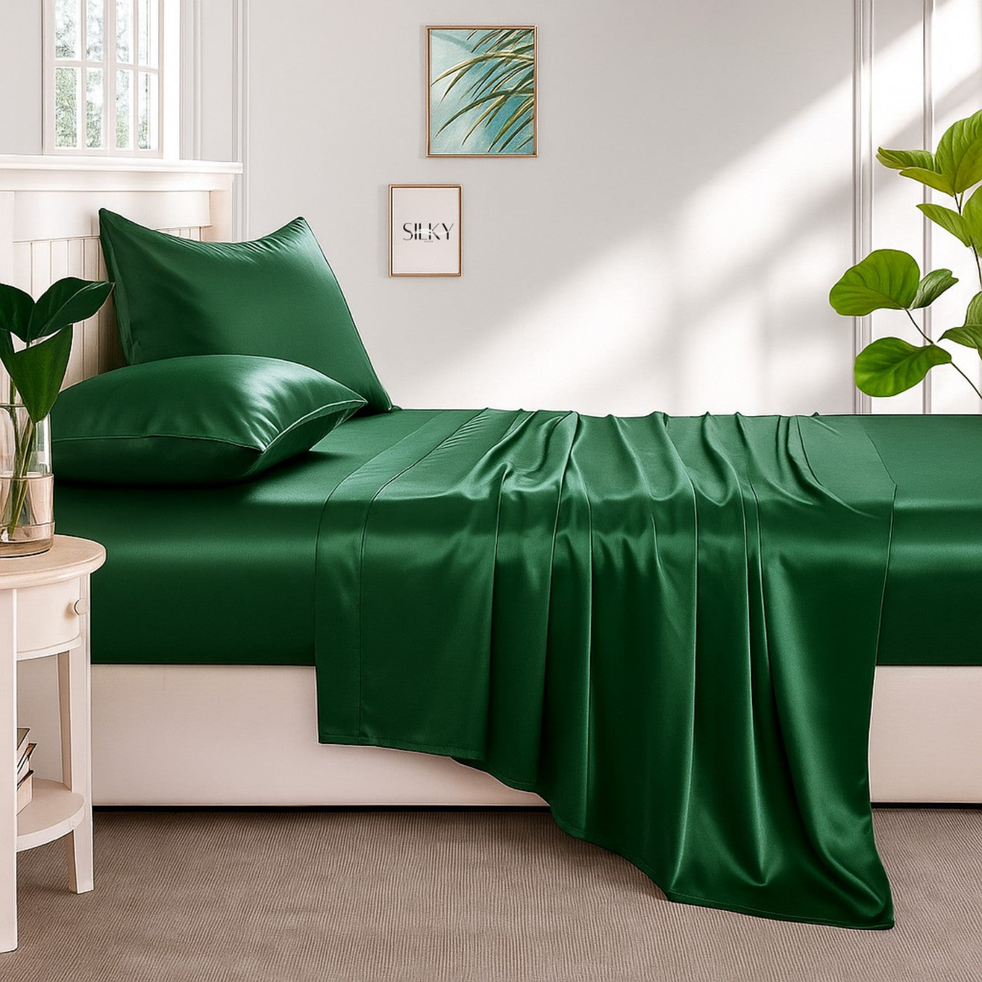 Premium Satin Fitted Bedsheet