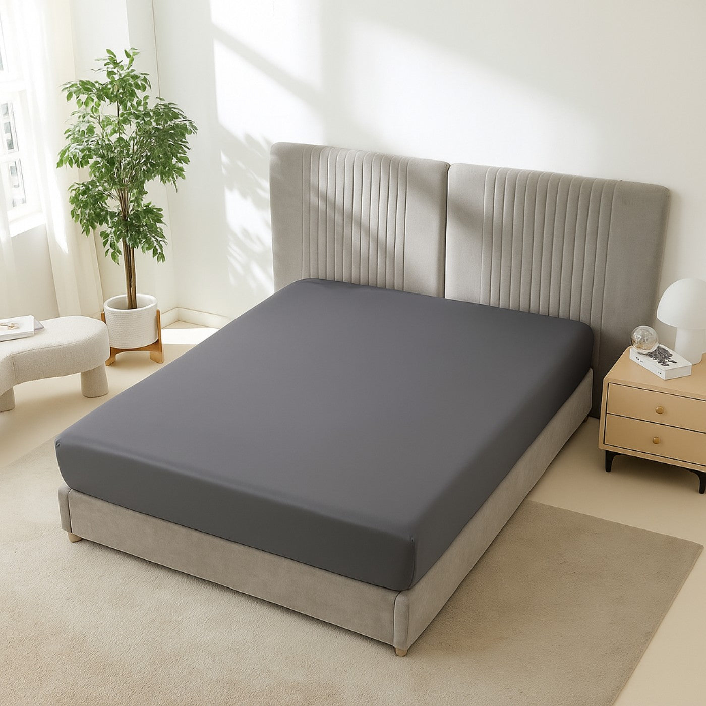 Premium Satin Fitted Bedsheet