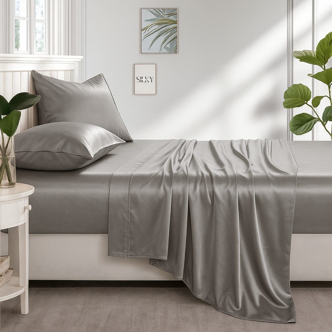 Premium Satin Fitted Bedsheet