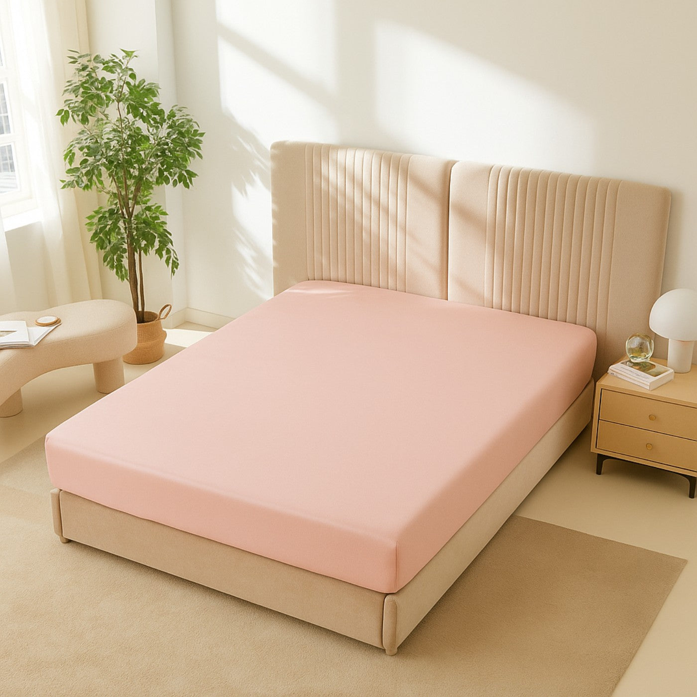 Premium Satin Fitted Bedsheet