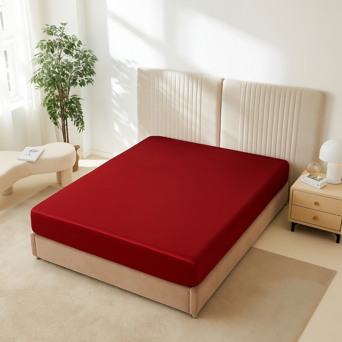 Premium Satin Fitted Bedsheet