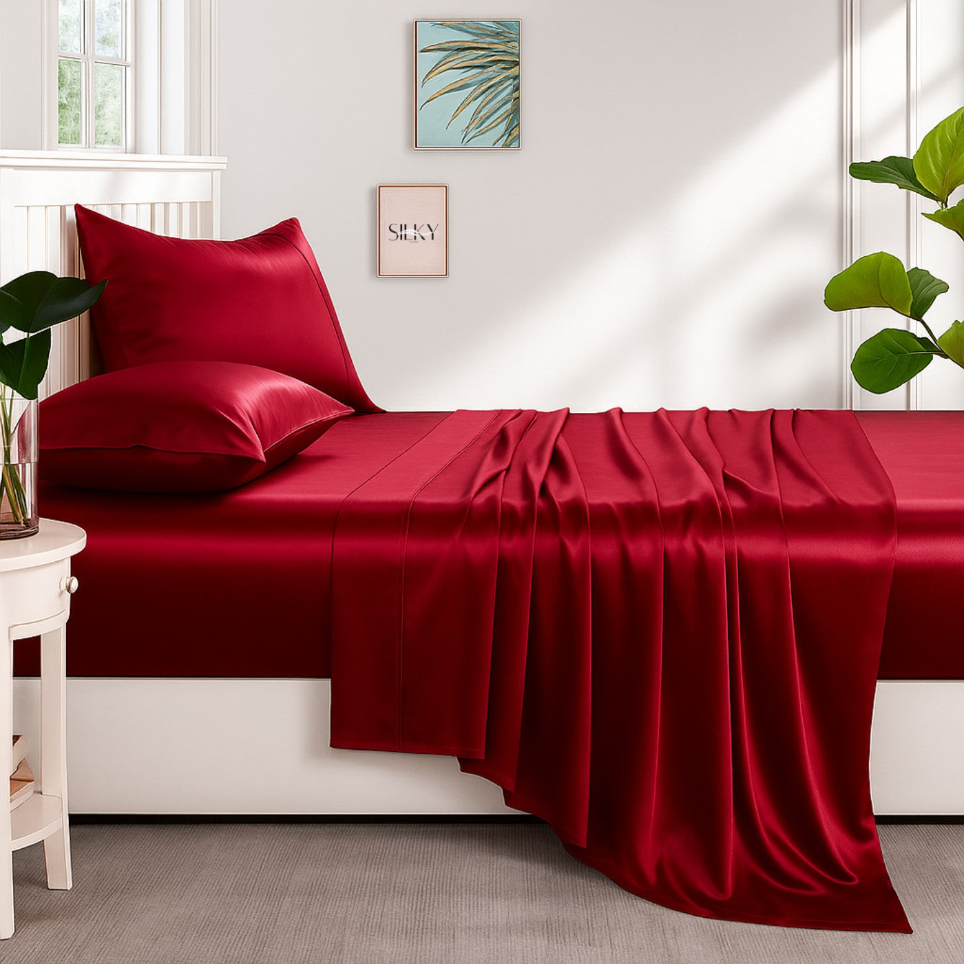 Premium Satin Fitted Bedsheet