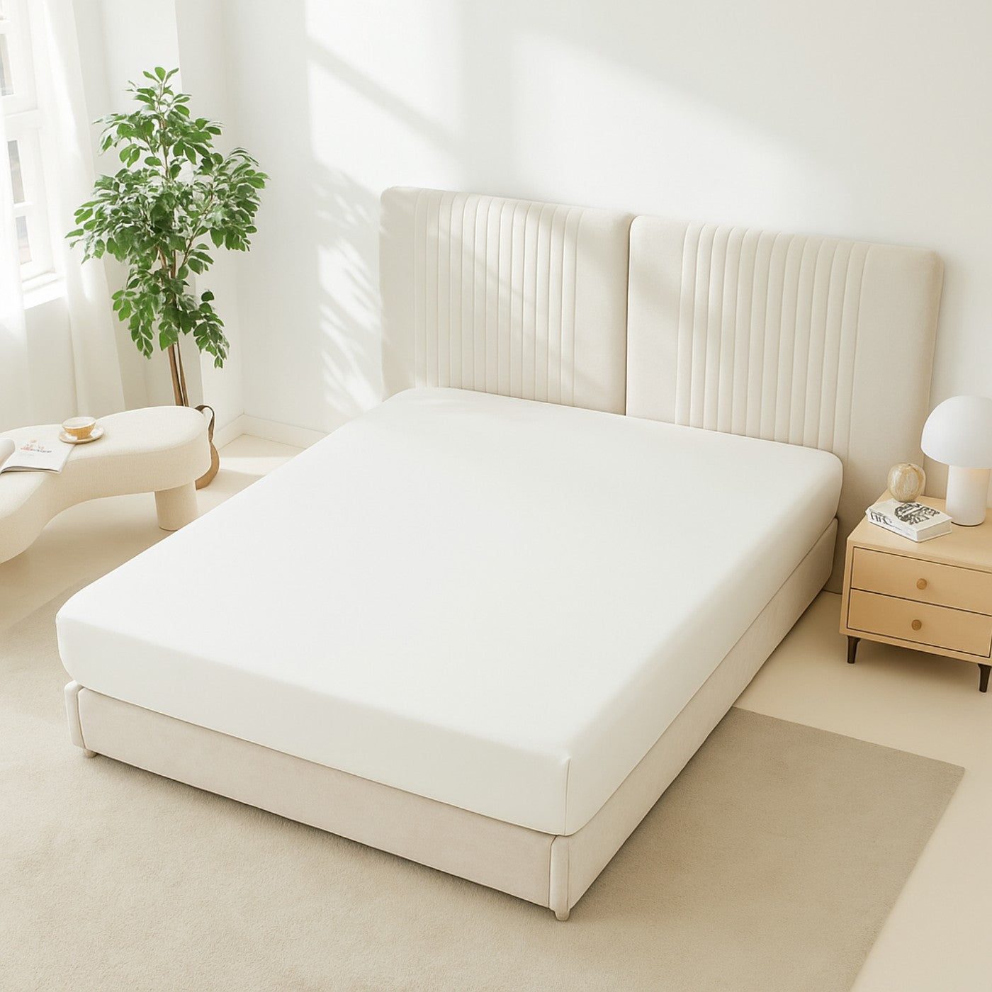 Premium Satin Fitted Bedsheet